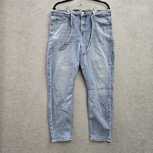 JEN7 By 7 For All Mankind Women‎ Jeans 16 Light Blue Denim Skinny Ankle Belted